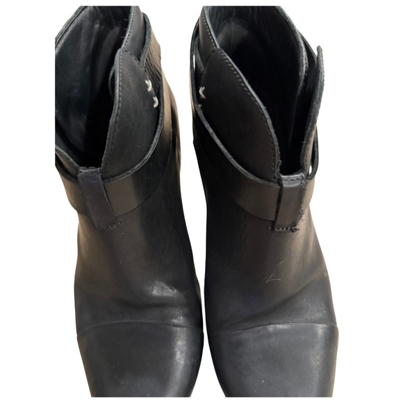 RAG & BONE Ankle Booties Women's Harrow Cap Black Leather 37.5 - US 7.5 - Picture 3 of 7
